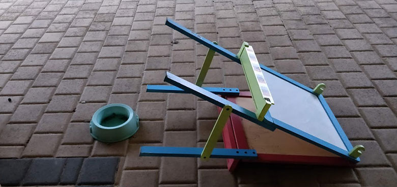 fallen easel